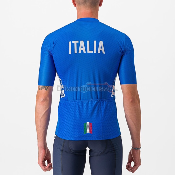 Abbigliamento Ciclismo Italia Manica Corta 2023 Blu